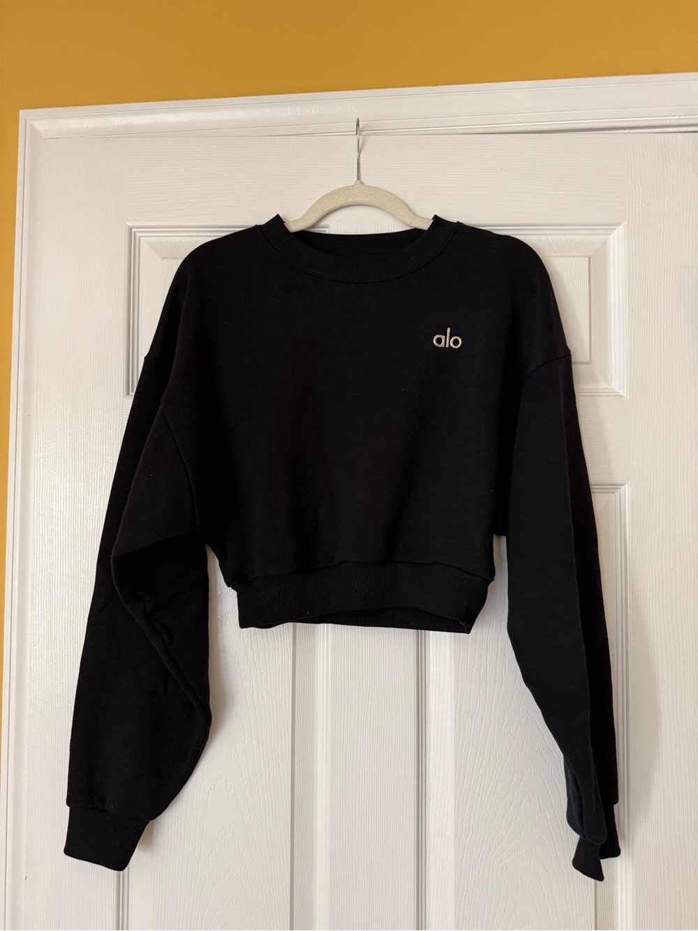 ALO Accolade Cropped Crewneck | Black | Small